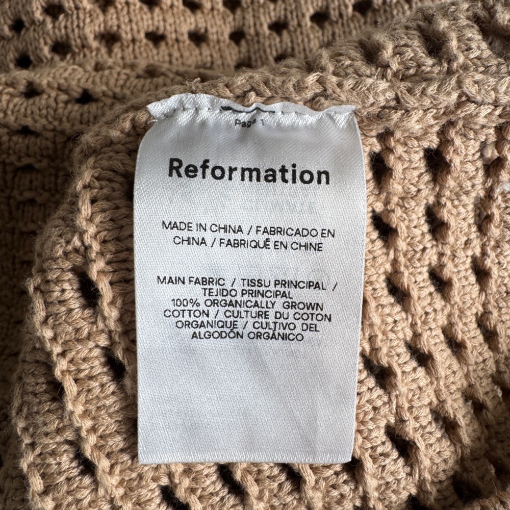 Like New! Reformation Martel Open Knit Mini Dress Size M - Picture 9 of 9